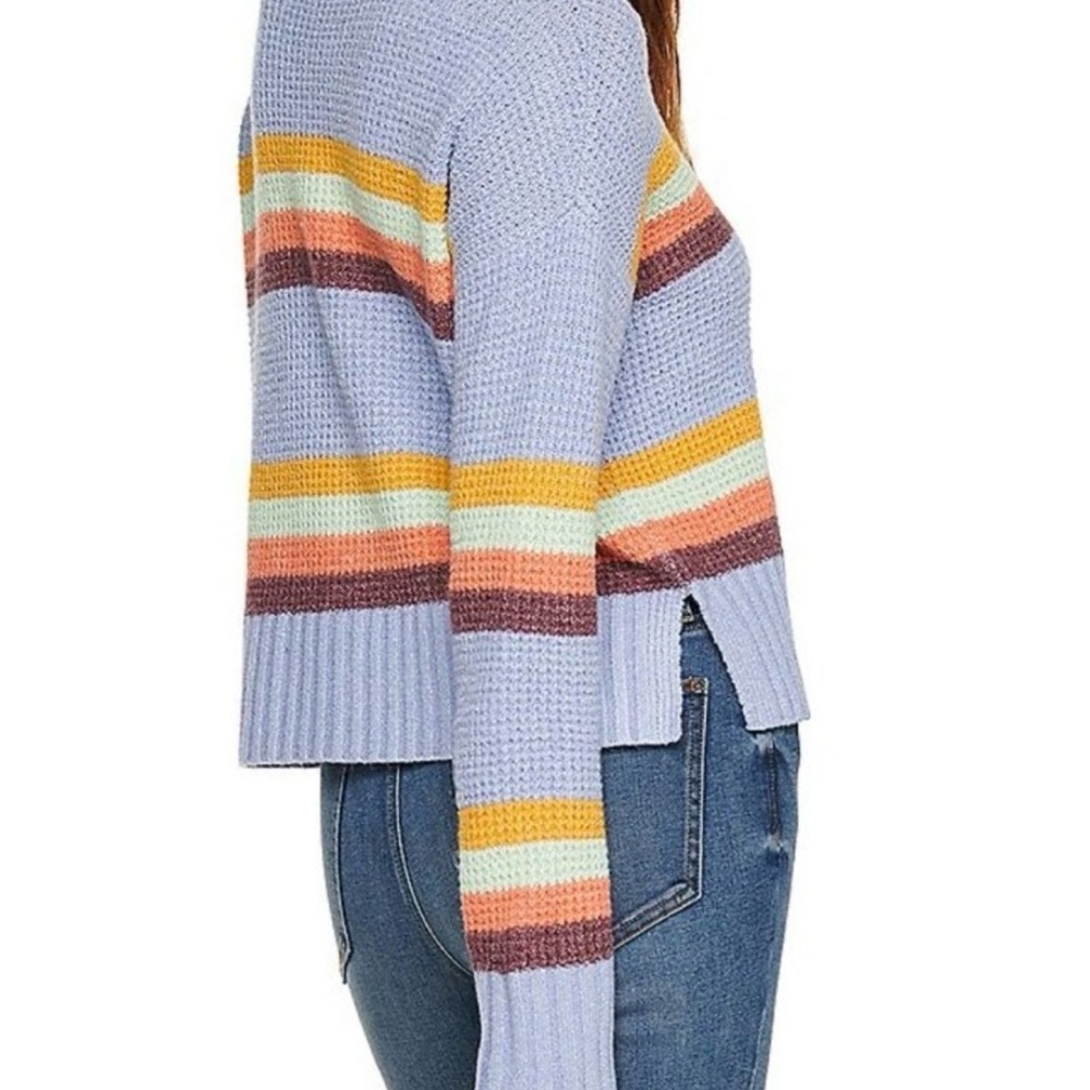 SO Women's Blue Striped mock neck Sweater🚨 - Picture 3 of 6